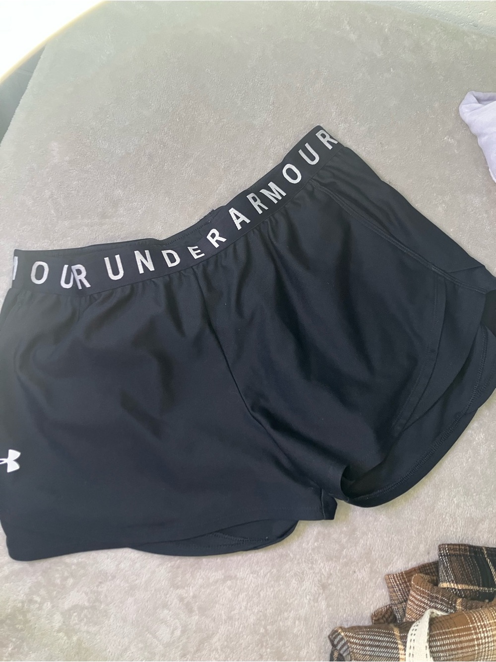 Women’s lot 2 athletic shorts Nike Black Athletic Shorts Under Armour Size L - Picture 5 of 6